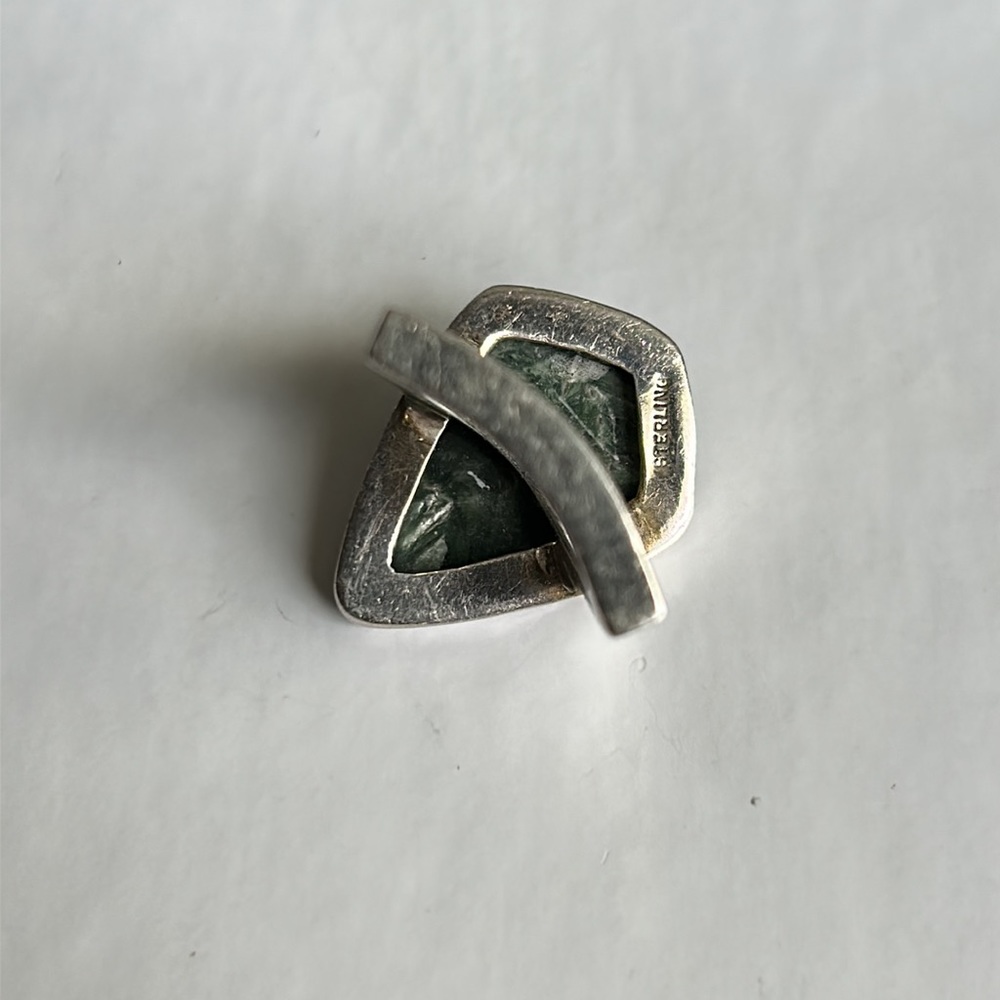 🎉HP🎉 Large 925 sterling silver ring with green seraphinite gemstone - Picture 5 of 7
